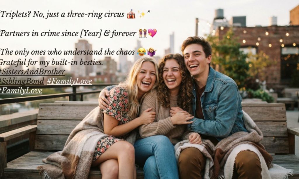 3 Siblings Captions for Instagram 