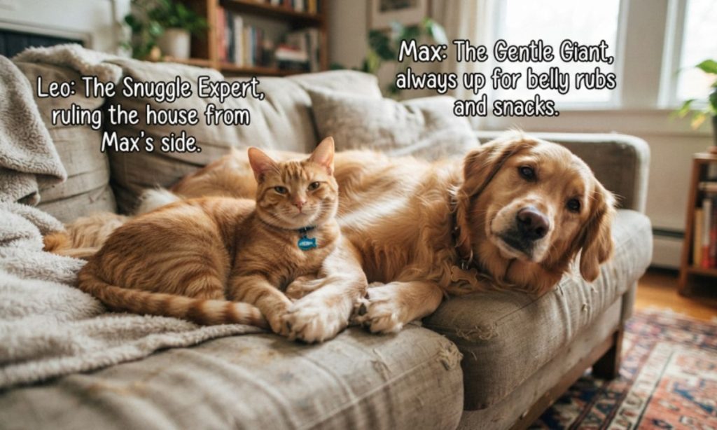 Cat and Dog Duo Captions
