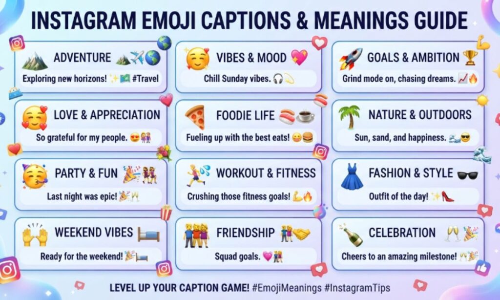 Emoji captions for instagram with meaning