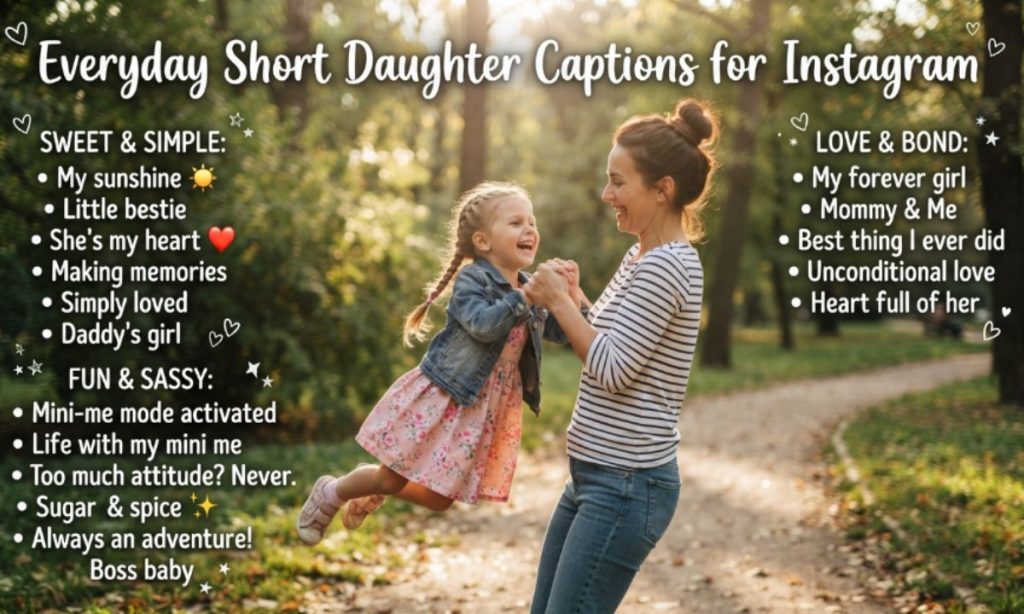 Everyday Short Daughter Captions for Instagram