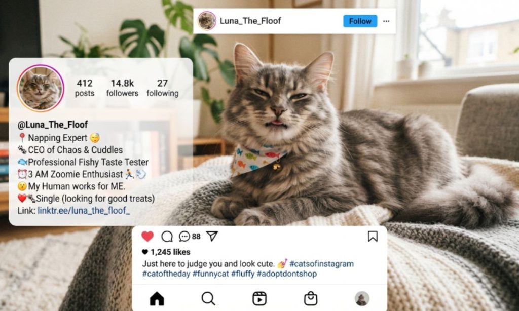 Funny Cat Bio for Instagram Style Captions