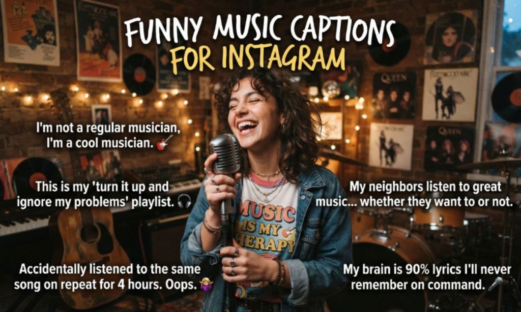 Funny Music Captions for Instagram