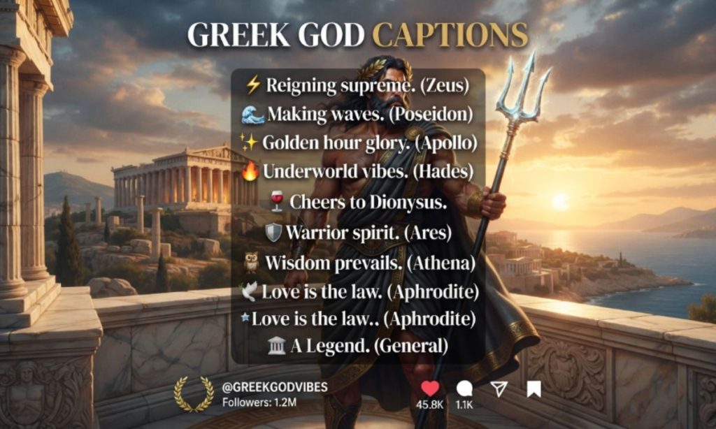 Greek God Captions for Instagram