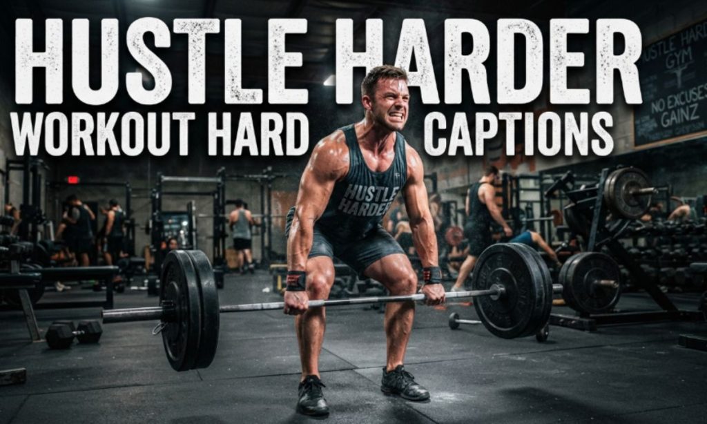 Hustle Harder Gym & Workout Hard Captions