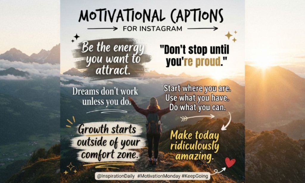 Motivational Captions for Instagram in English
