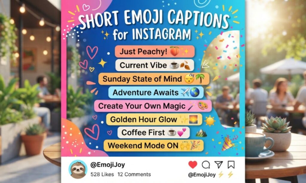 Short Emoji Captions for Instagram