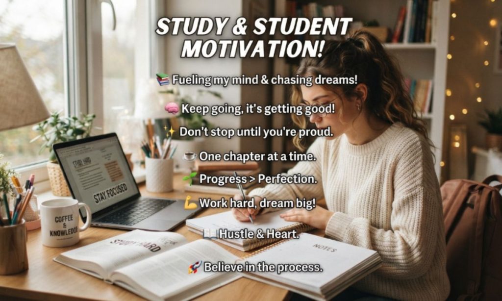 Study & Student Motivational Captions for Instagram