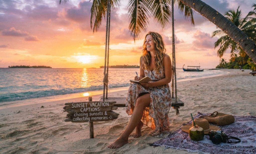 Sunset Vacation Captions