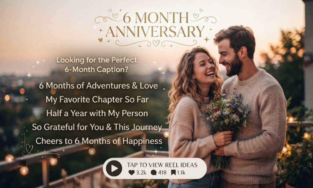6 Month Anniversary Instagram Captions for Instagram Reels