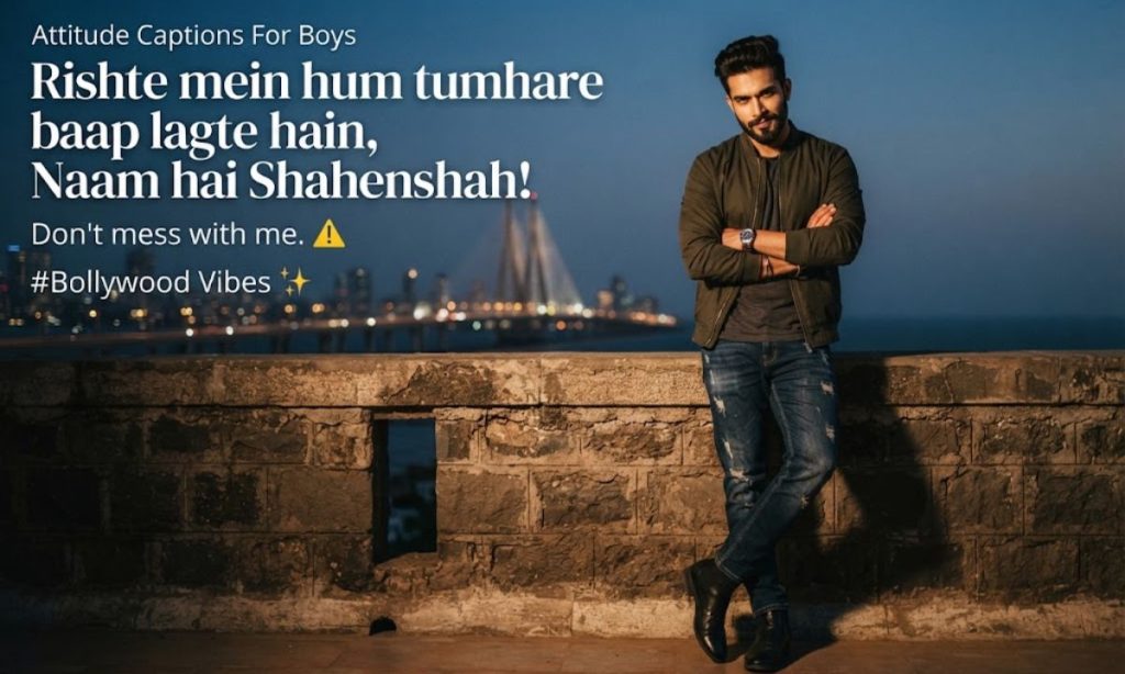 Attitude Captions For Instagram For Boys From Bollywood Movies