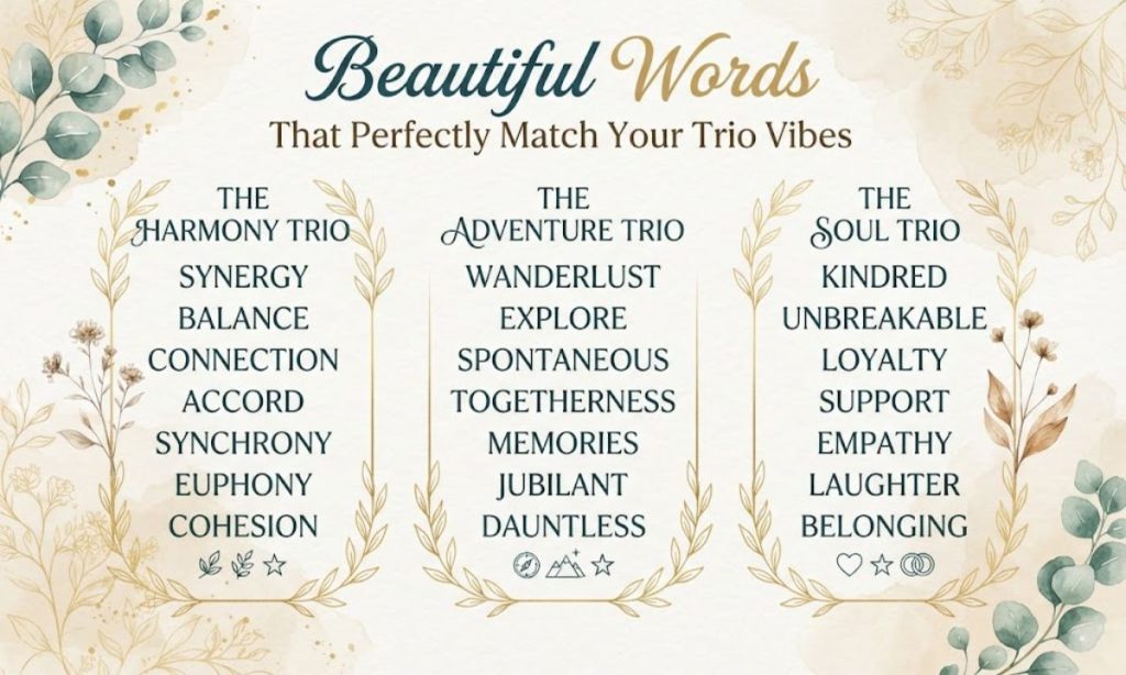 Beautiful Words That Perfectly Match Your Trio Vibes
