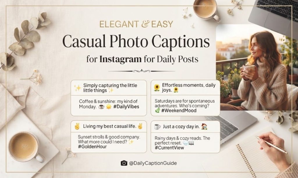 Casual Photo Captions for Instagram for Daily Posts 