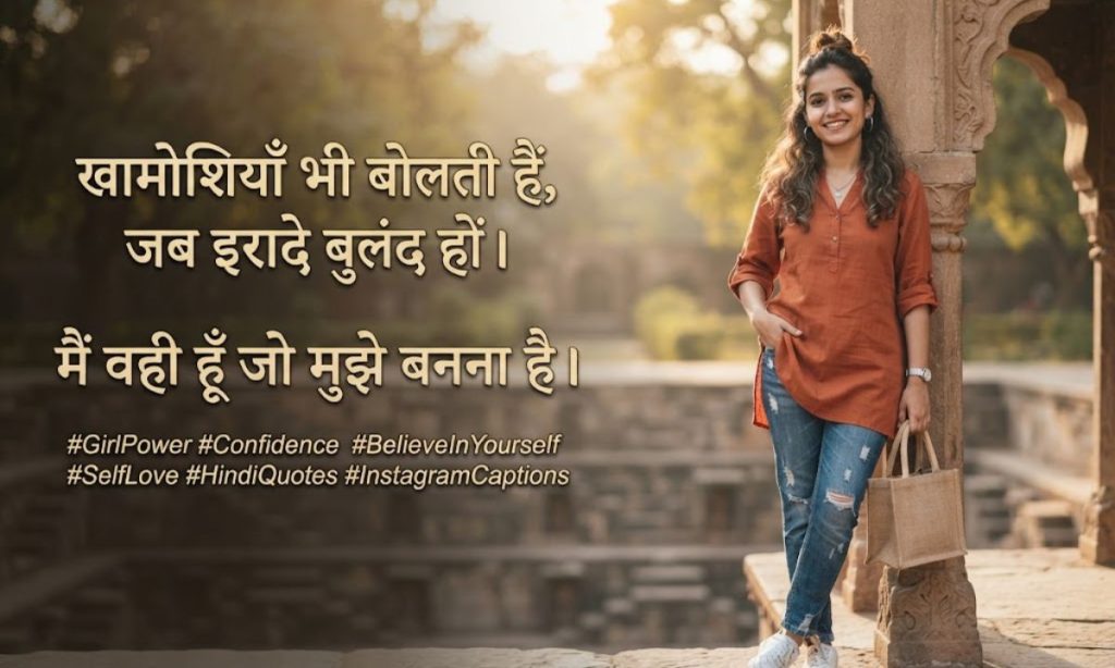 Confident Hindi Captions for Instagram for Girls Who Believe in Themselves
