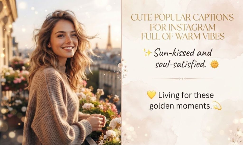 Cute Popular Captions For Instagram Full of Warm Vibes