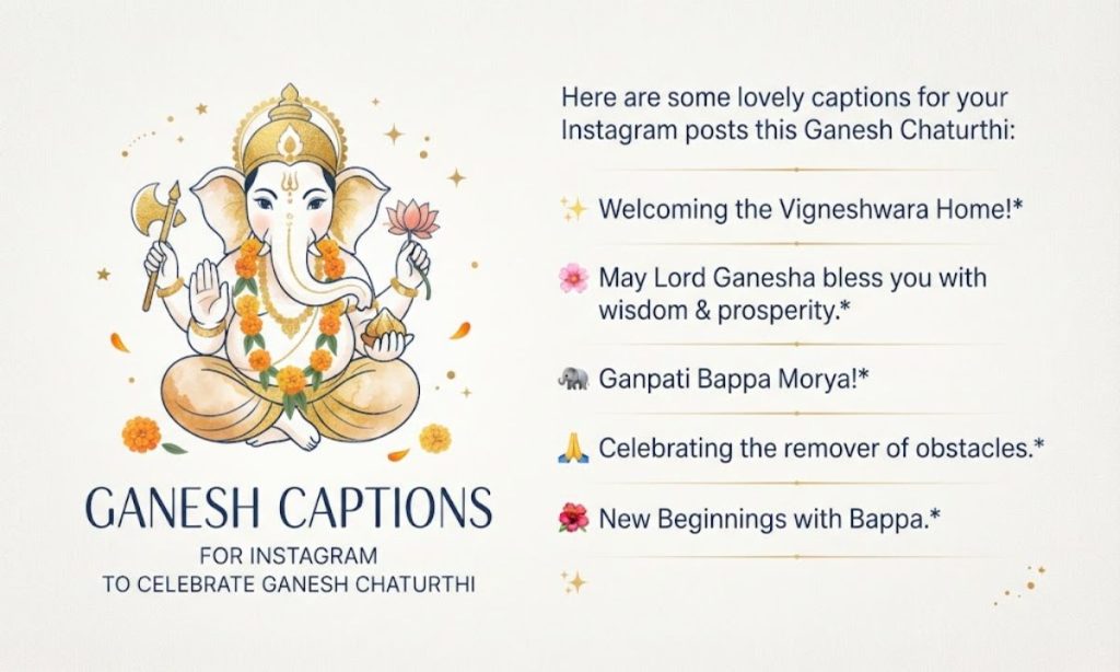 Ganesh Captions For Instagram To Celebrate Ganesh Chaturthi