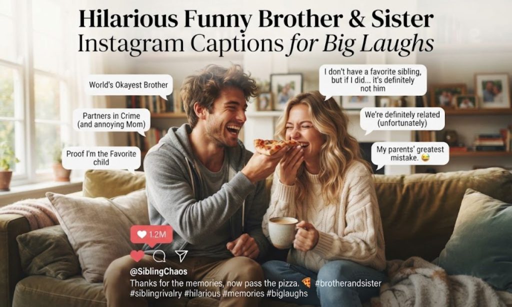 Hilarious Funny Brother and Sister Instagram Captions for Big Laughs