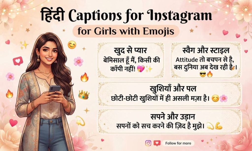 Hindi Captions for Instagram for Girls with Emoji