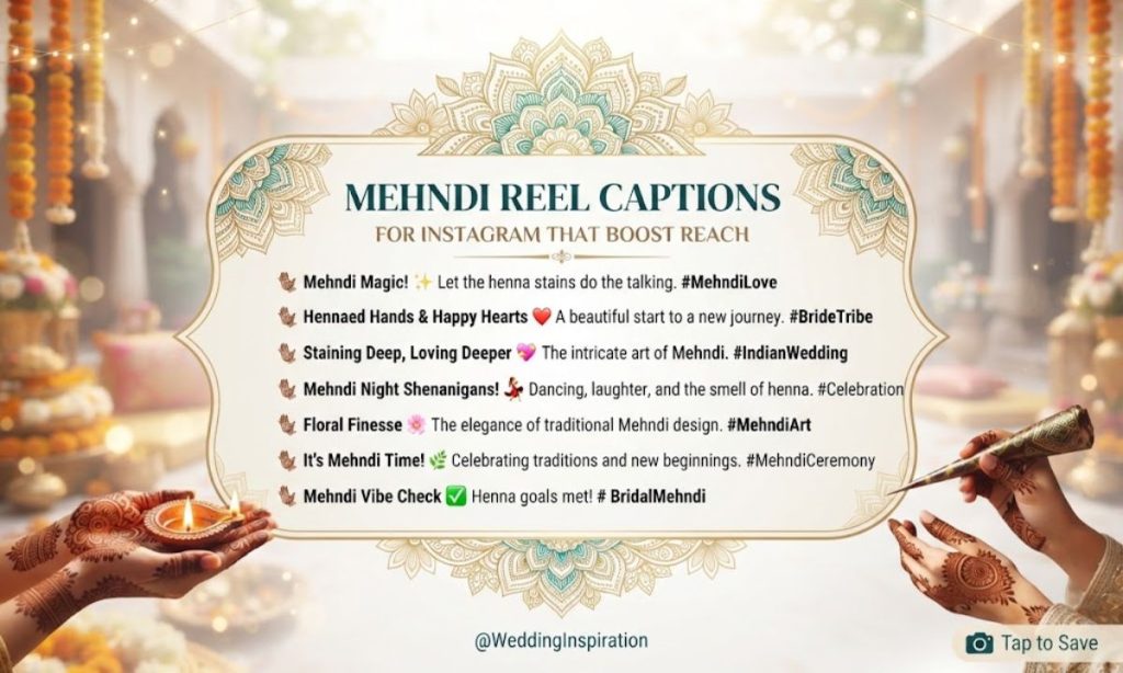 Mehndi Reel Captions For Instagram That Boost Reach 