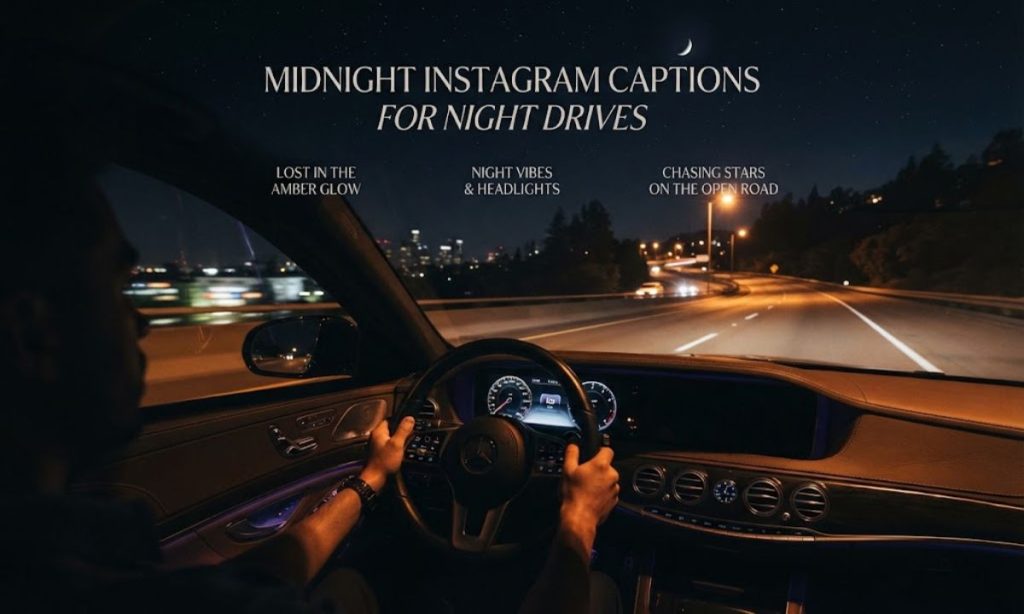 Midnight Instagram Captions for Driving a Car During Night Drives