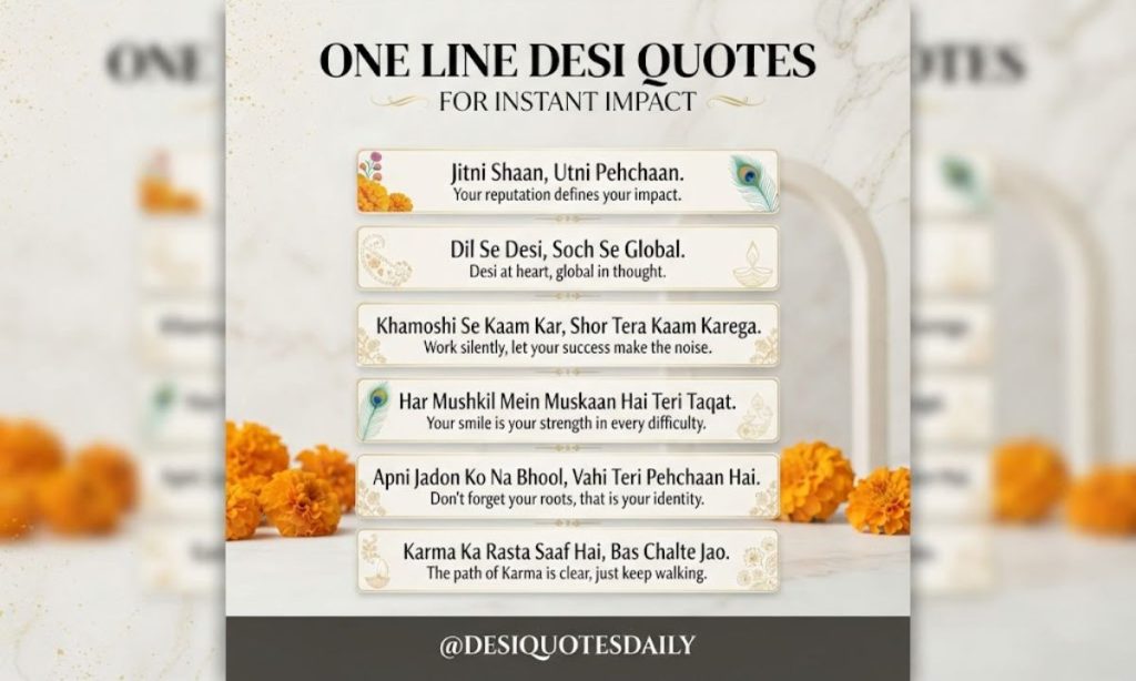 One Line Desi Quotes for Instant Impact on Instagram