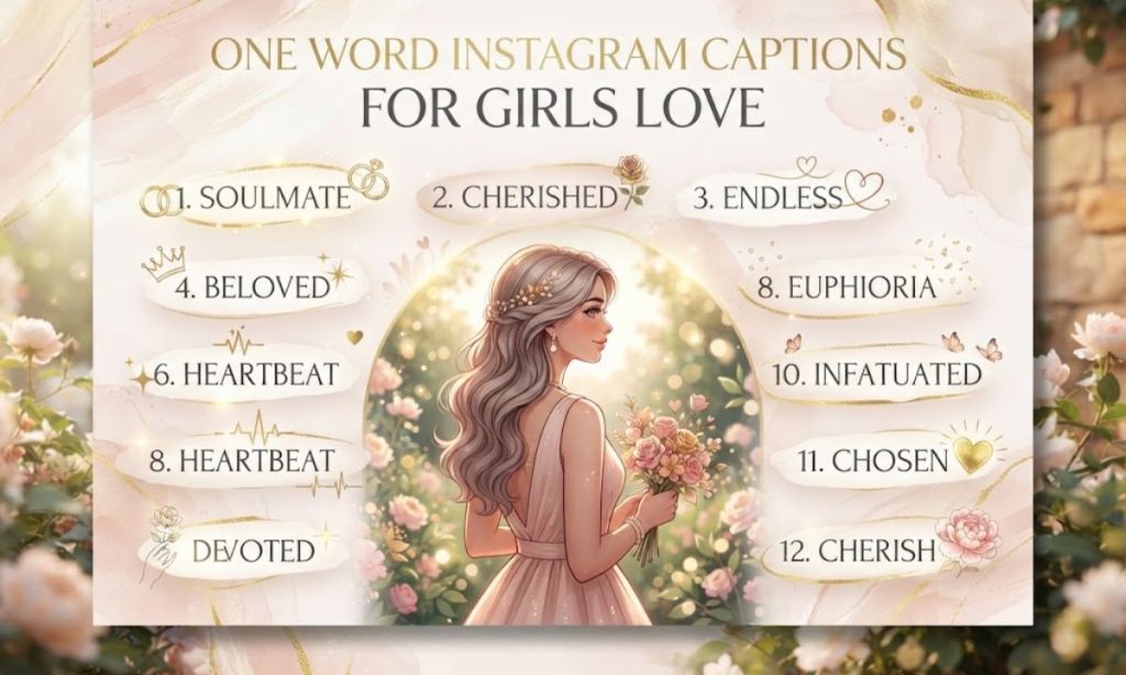 One word Instagram captions for girls love