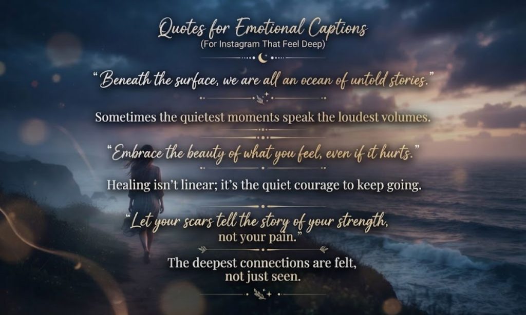 Quotes for Emotional Captions for Instagram That Feel Deep
