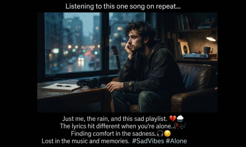 Sad song captions for instagram for boy