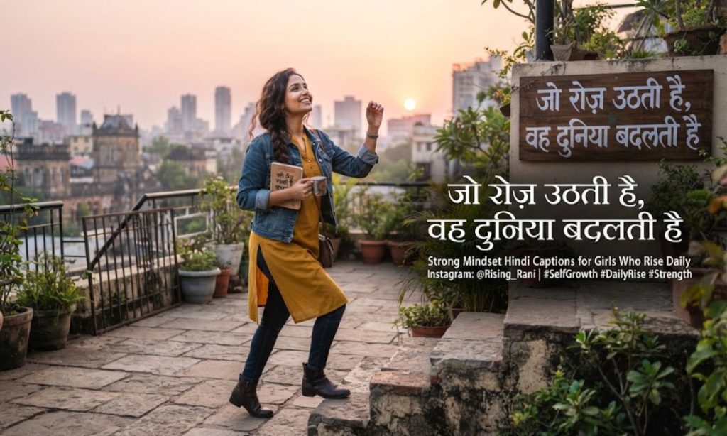 Strong Mindset Hindi Captions for Instagram for Girls Who Rise Daily 