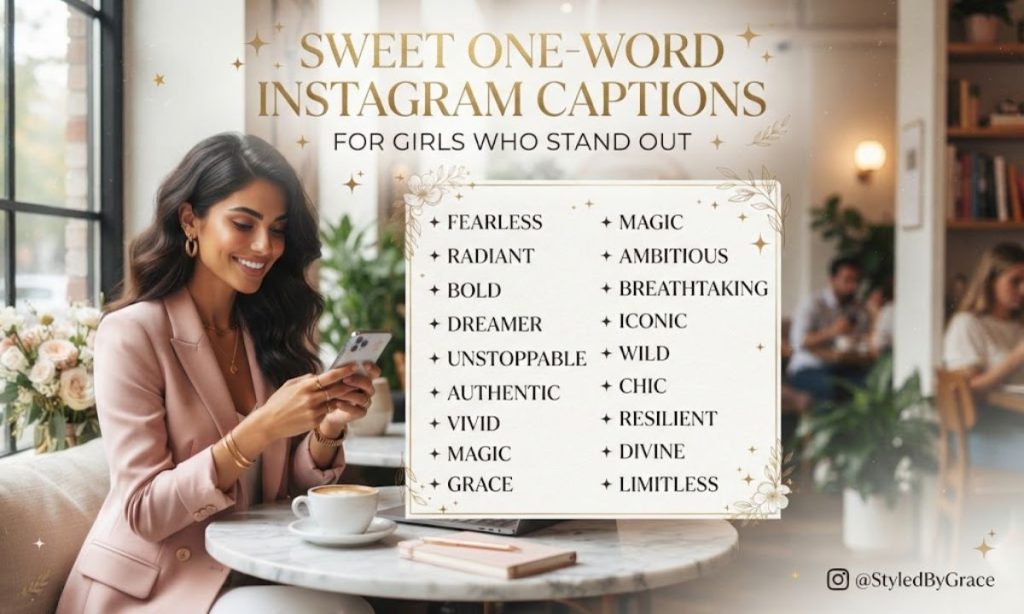 Sweet One Word Instagram Captions For Girls Who Stand Out