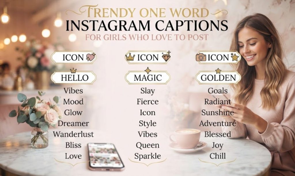Trendy One Word Instagram Captions For Girls Who Love to Post