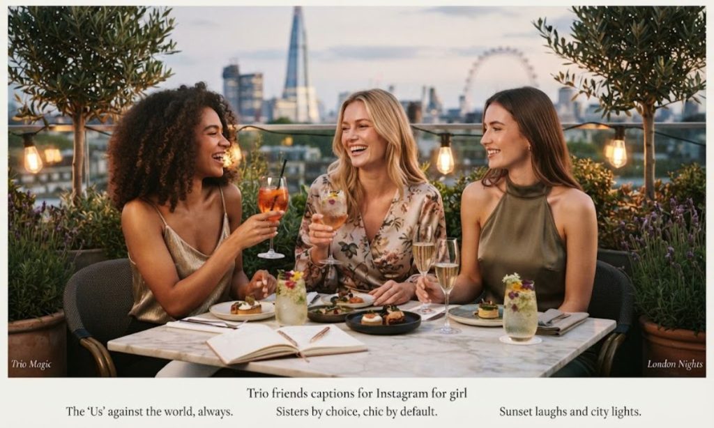 Trio friends captions for Instagram for girl