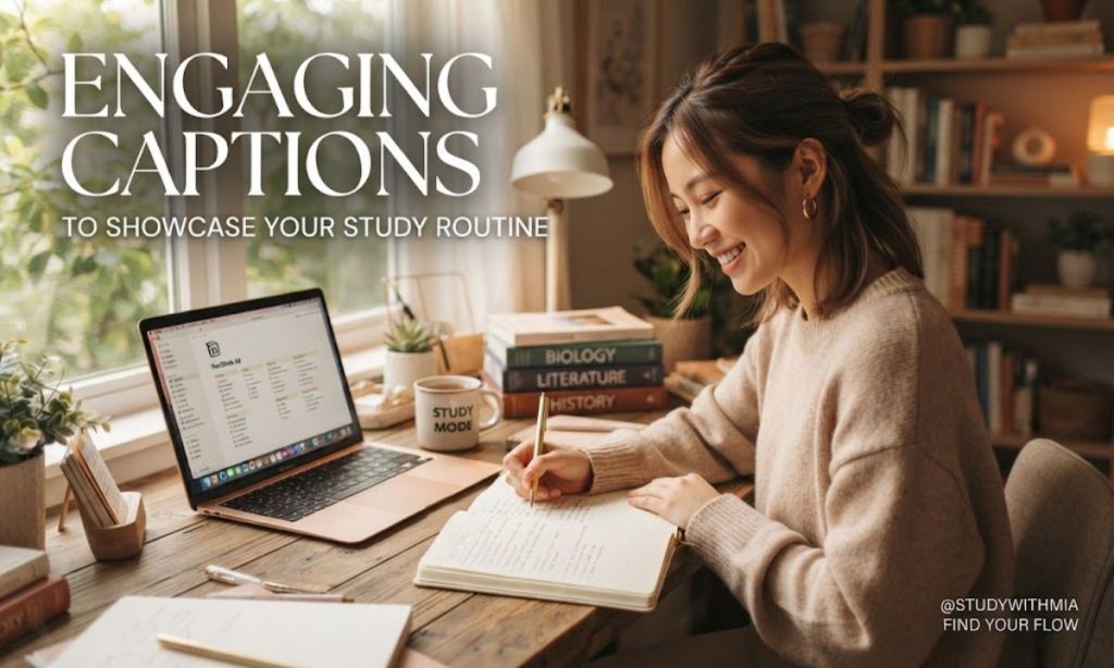 Engaging Captions To Showcase Your Study Routine