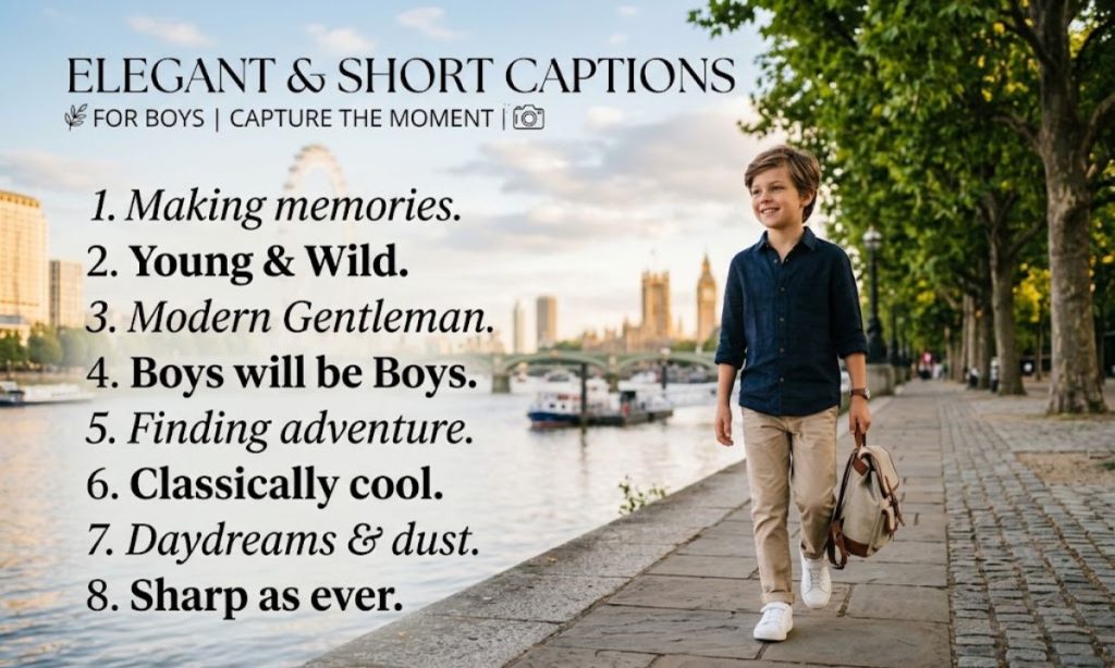 Short Captions in English for Boys